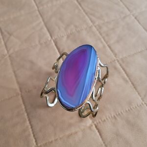 Purple and Blue Agate Stone Bracelet